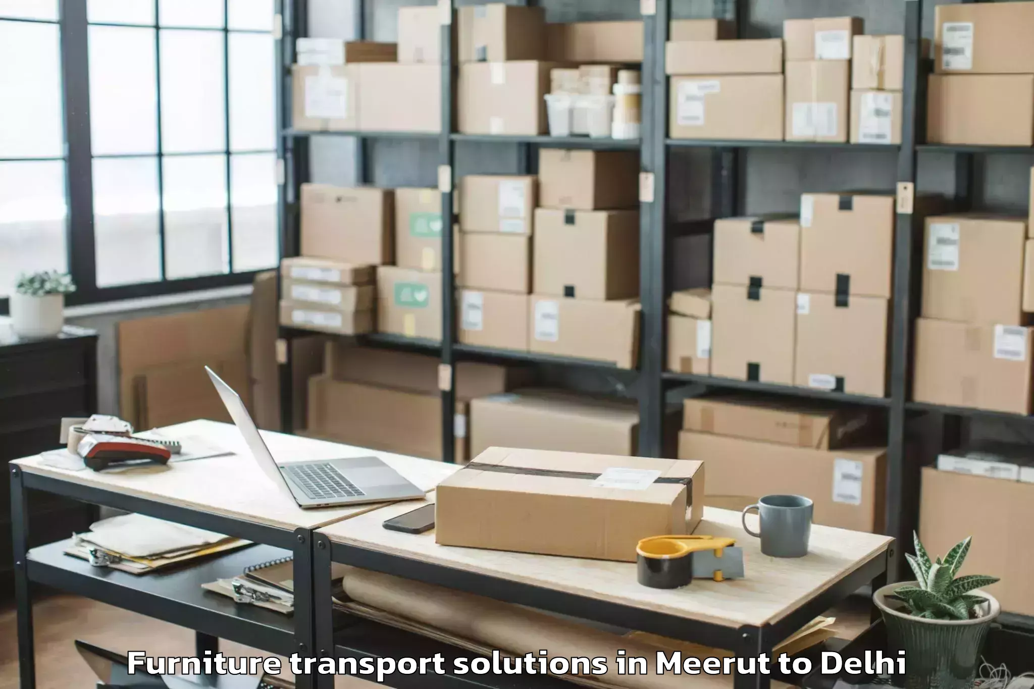 Hassle-Free Meerut to Chanakya Puri Furniture Transport Solutions